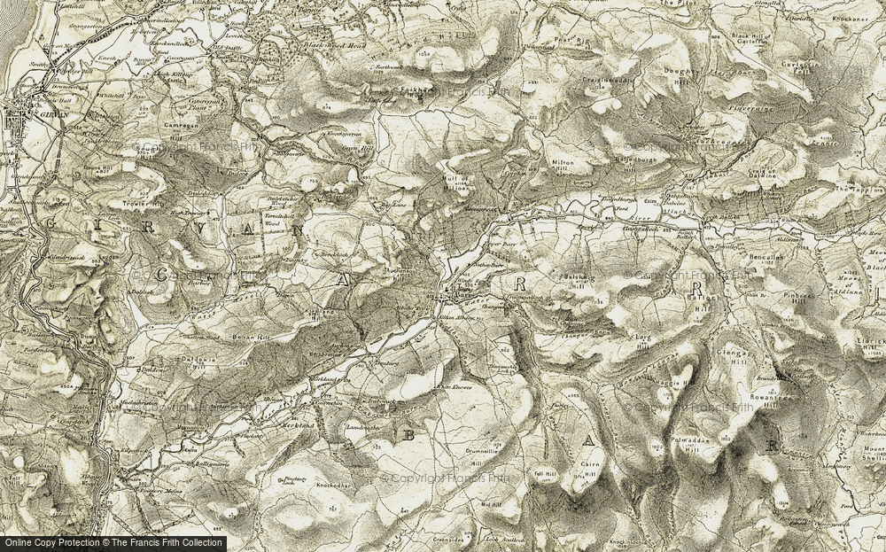 Old Map of Historic Map covering Balskaig Hill in 1905