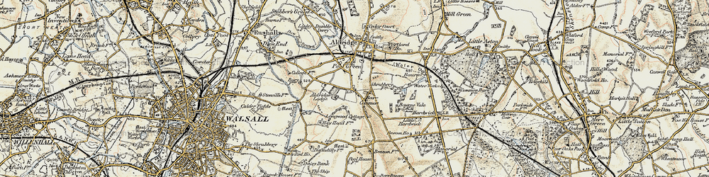 Old map of Barr Common in 1902
