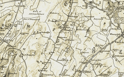 Old map of Airriequhillart in 1905