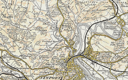 Old map of Barrack Hill in 1899-1900