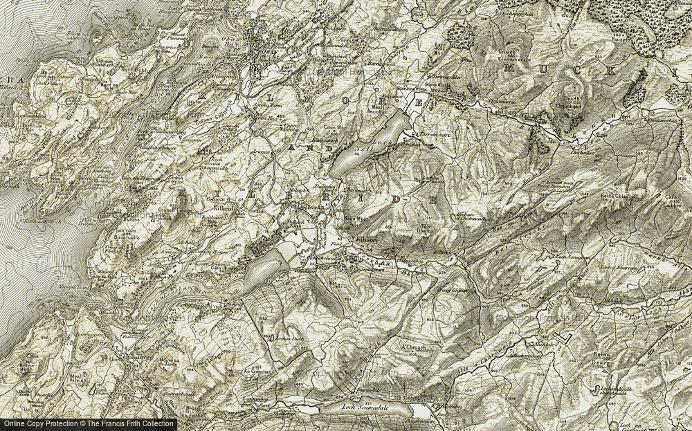 Old Map of Historic Map covering Barnacarry in 1906-1907