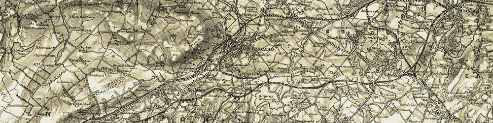 Old map of Barrhead in 1905