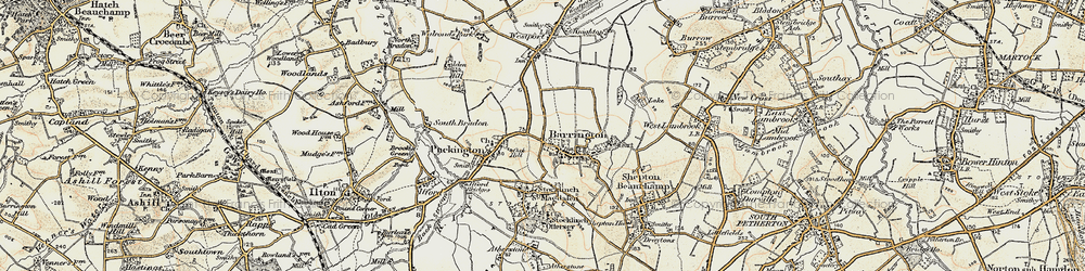 Old map of Barrington in 1898-1900