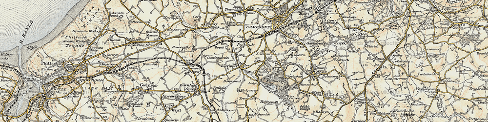 Old map of Barripper in 1900