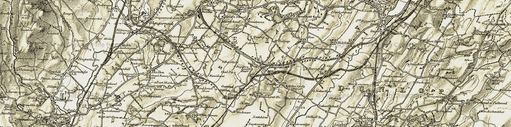 Old map of Barrmill in 1905-1906