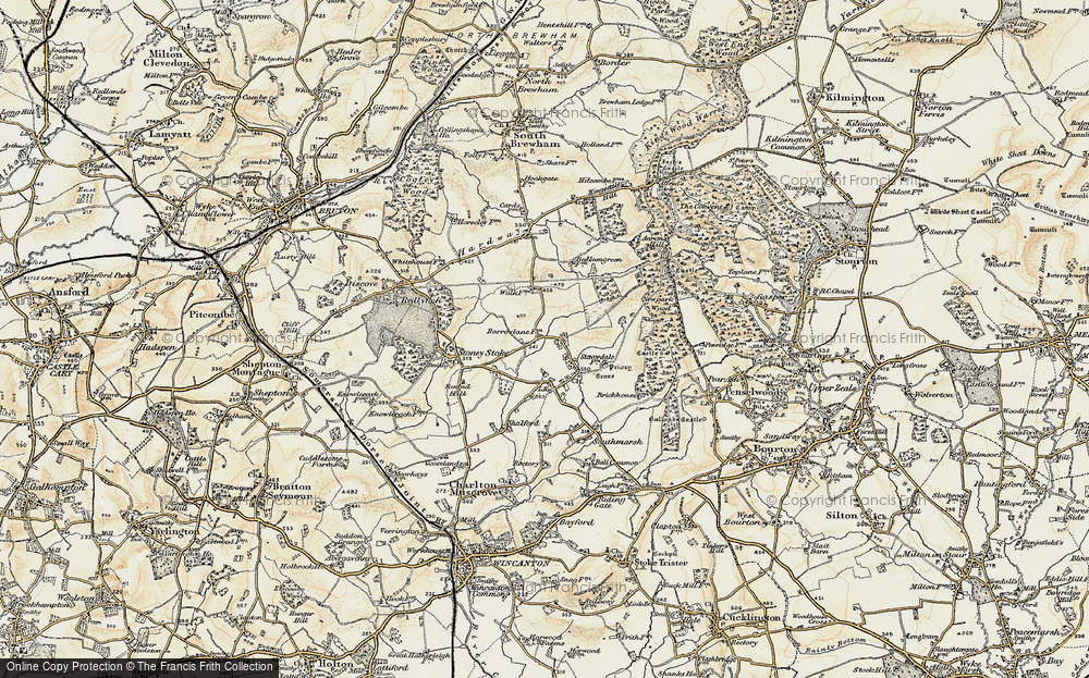 Old Map of Historic Map covering Stavordale Priory in 1897-1899