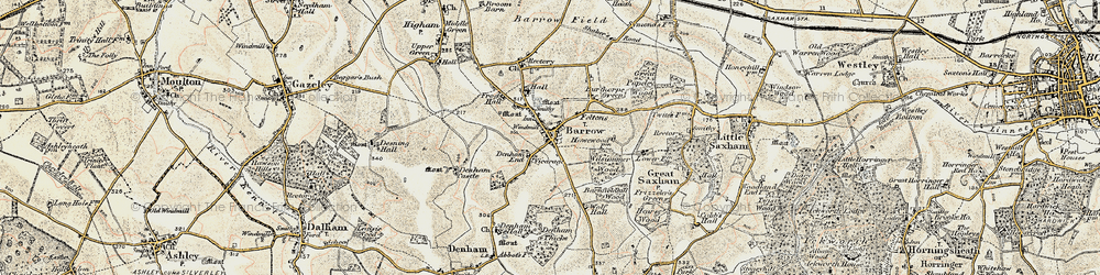 Old map of Barrow in 1899-1901