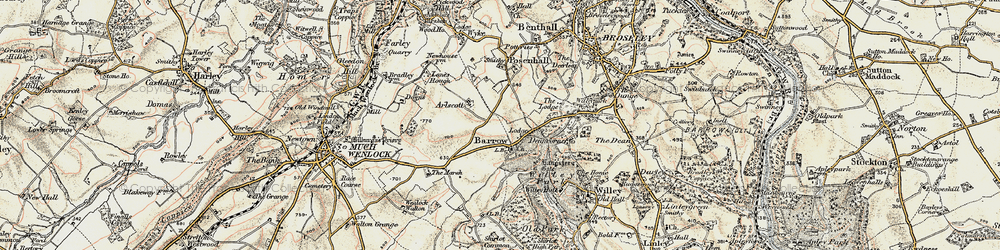 Old map of Barrow in 1902