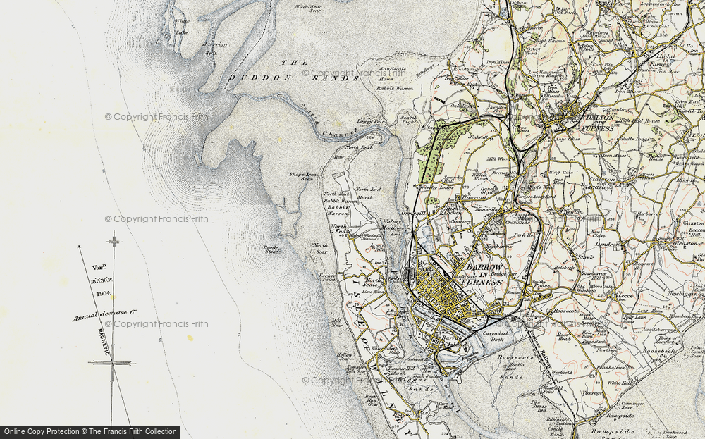 Old Map of Historic Map covering Bootle Stone in 1903-1904