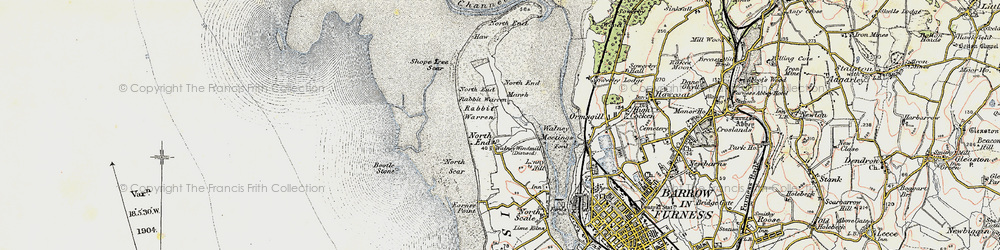 Old map of Barrow in 1903-1904