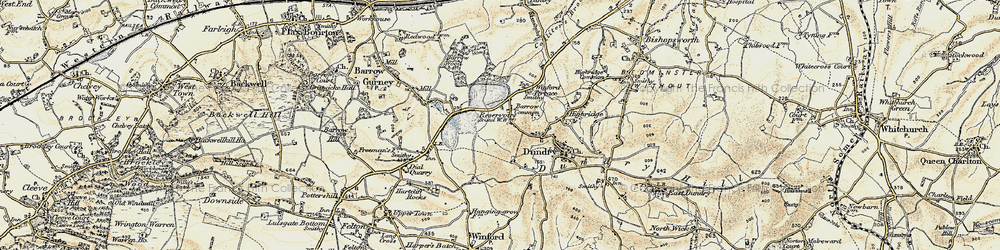 Old map of Barrow Common in 1899
