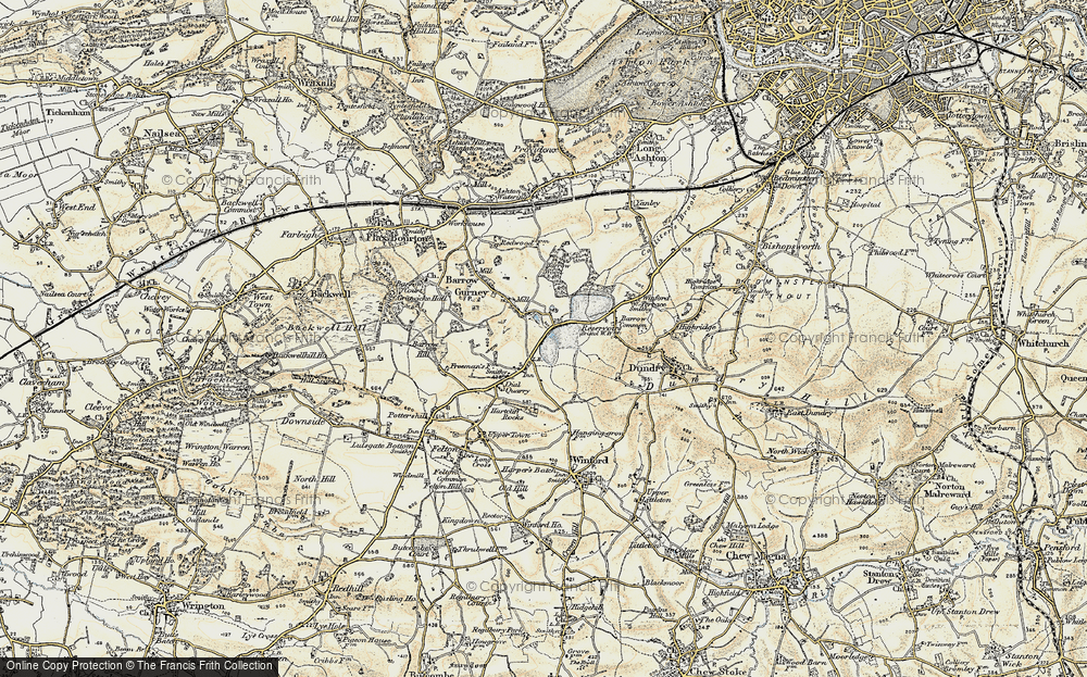 Old Map of Historic Map covering Barrow Wood in 1899