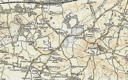 Old map of Barrow Gurney in 1899