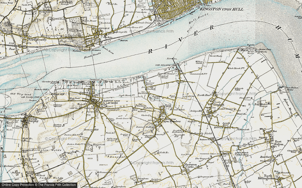 Old Map of Historic Map covering Barrow Mere in 1903-1908