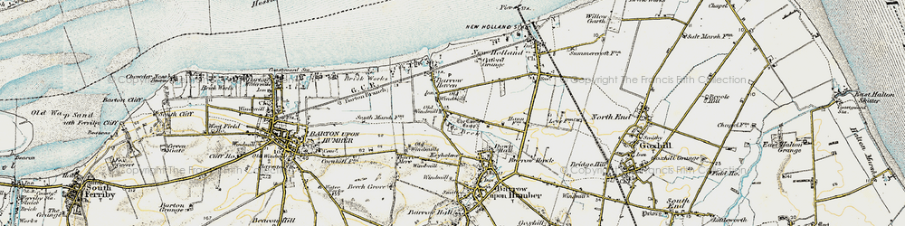 Old map of Barrow Haven in 1903-1908