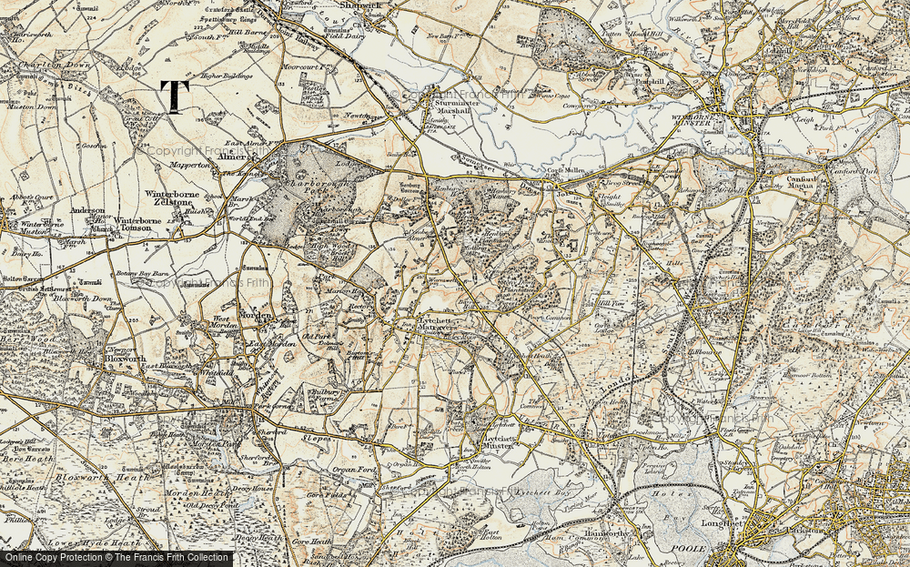 Old Map of Historic Map covering Lytchett Heath in 1897-1909