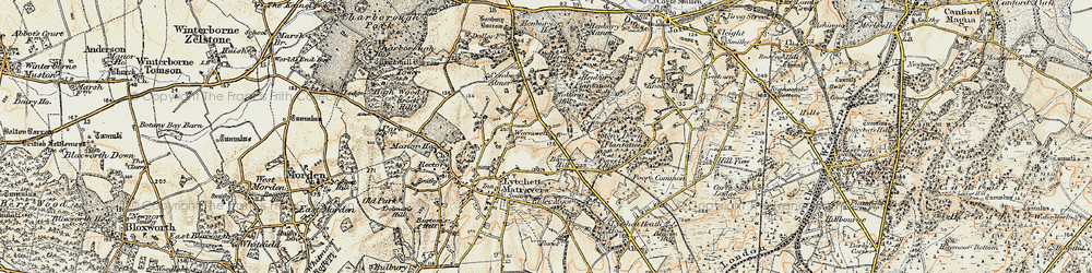 Old map of Lytchett Heath in 1897-1909