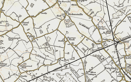 Old map of Bickerstaffe Moss in 1902-1903