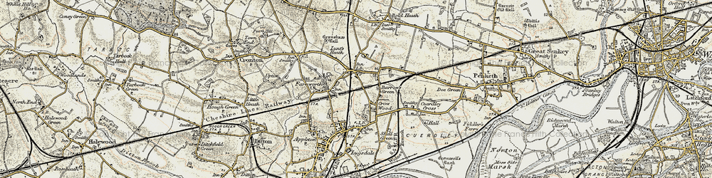 Old map of Barrow's Green in 1903