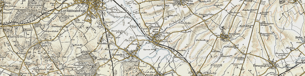 Old map of Barrow upon Soar in 1902-1903