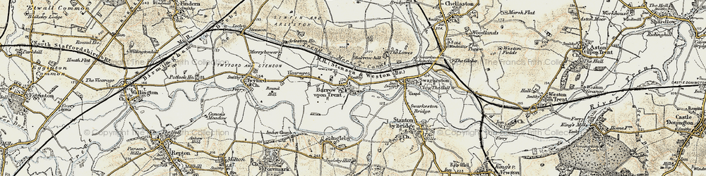 Old map of Barrow upon Trent in 1902-1903