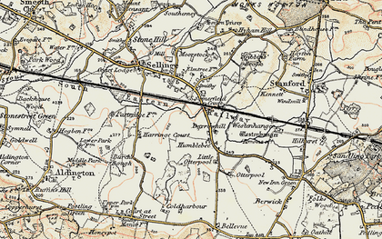 Old map of Westenhanger in 1898