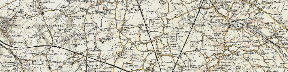 Old map of Barrows Green in 1902-1903