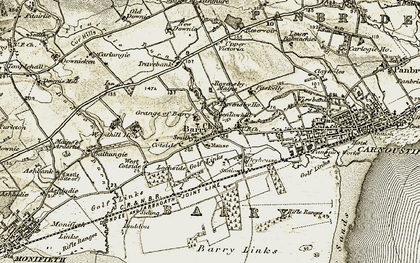 Old map of Barry in 1907-1908