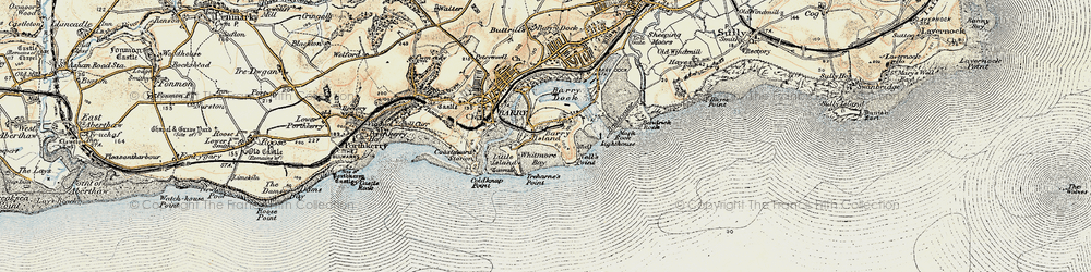 Old map of Bendrick Rock in 1899-1900