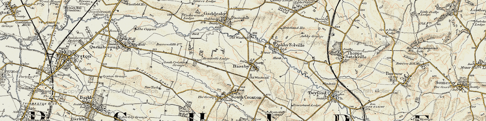 Old map of Barsby in 1902-1903