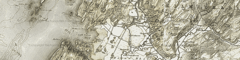 Old map of Barsloisnoch in 1906-1907