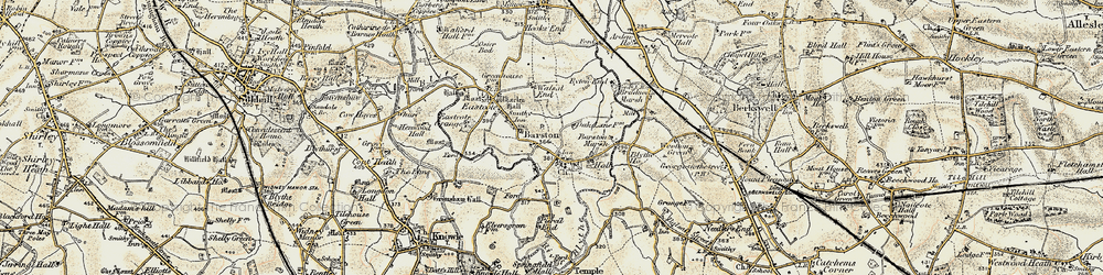 Old map of Barston in 1901-1902