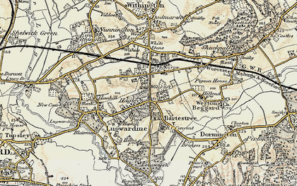 Old map of Bartestree in 1899-1901