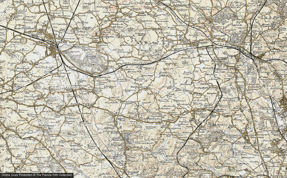 Old Map of Barthomley, 1902 in 1902