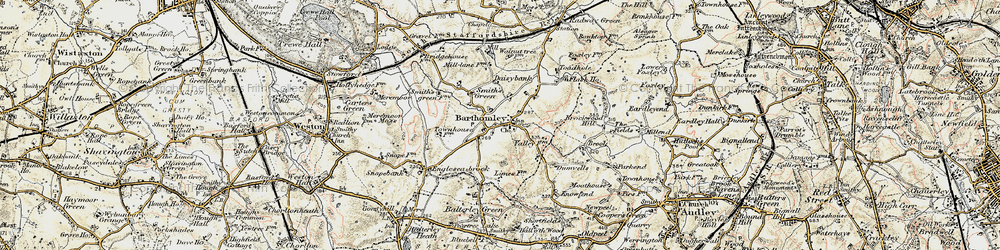 Old map of Barthomley in 1902