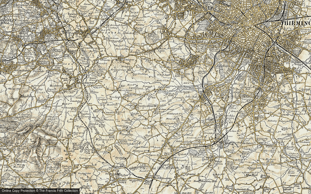 Old Map of Bartley Green, 1901-1902 in 1901-1902