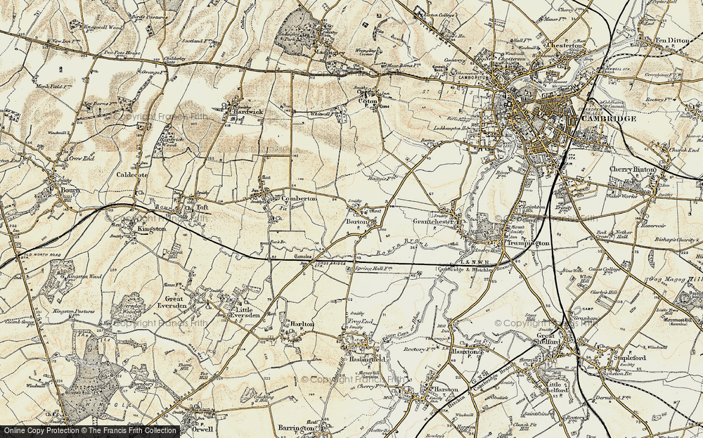 Old Map of Historic Map covering Tit Brook in 1899-1901