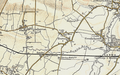 Old map of Tit Brook in 1899-1901