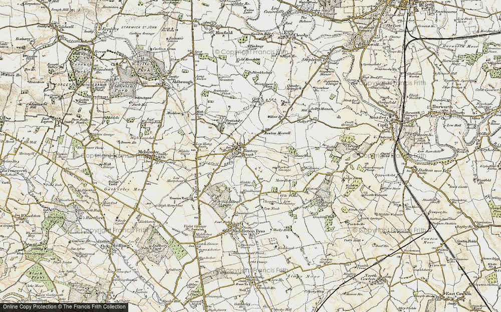 Old Map of Historic Map covering Barton Grange in 1903-1904
