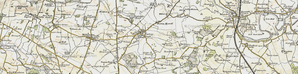 Old map of Barton in 1903-1904