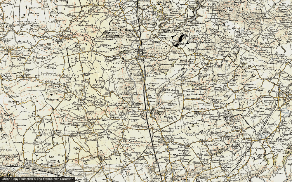 Old Map of Historic Map covering Barton Brook in 1903-1904