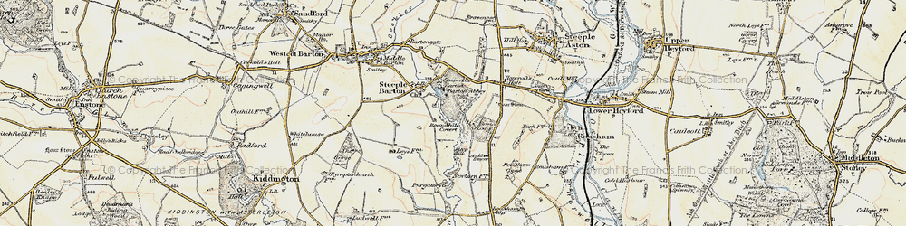 Old map of Barton Abbey in 1898-1899
