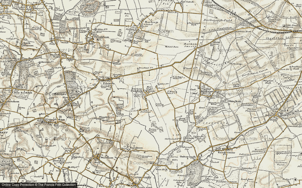 Old Map of Barton Bendish, 1901-1902 in 1901-1902