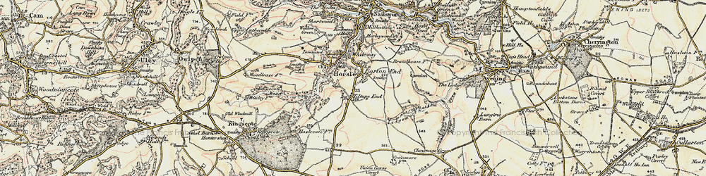 Old map of Barton End in 1898-1900