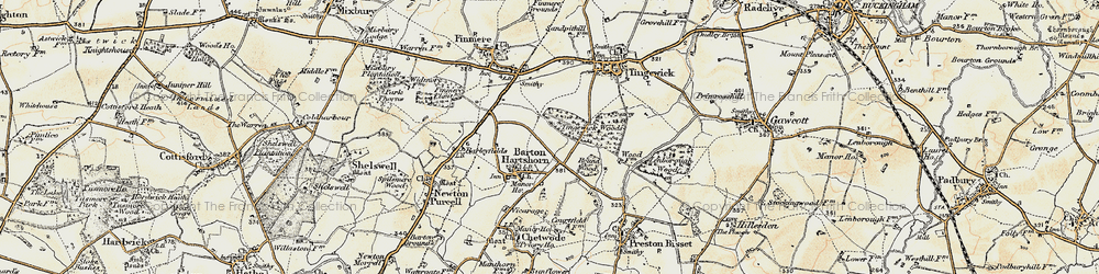 Old map of Barton Hartshorn in 1898-1899