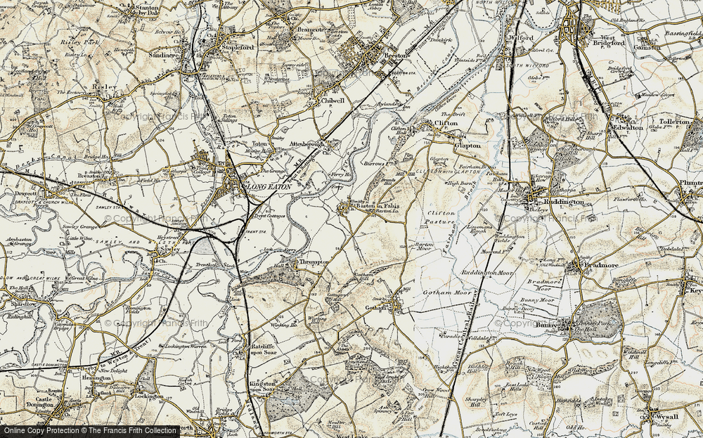 Old Map of Historic Map covering Barton Lodge in 1902-1903