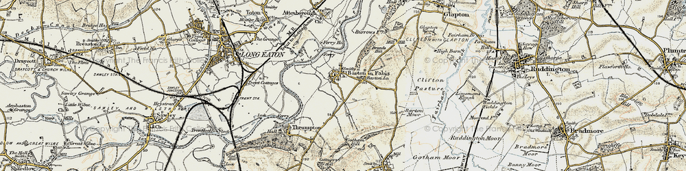 Old map of Barton in Fabis in 1902-1903
