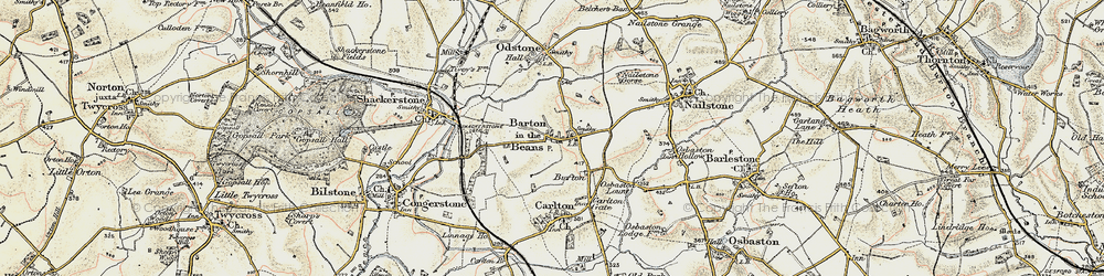 Old map of Barton in the Beans in 1902-1903