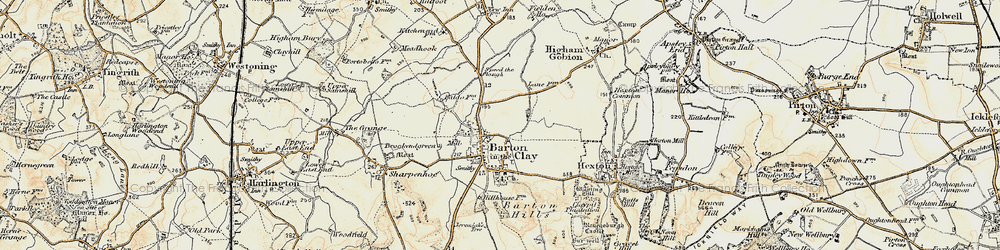 Old map of Barton-le-Clay in 1898-1899