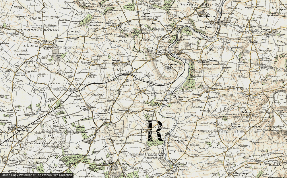 Old Map of Barton-le-Willows, 1903-1904 in 1903-1904
